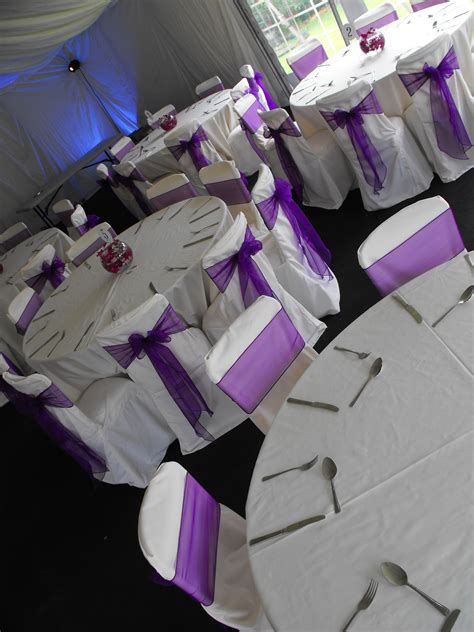 Use them in commercial designs under lifetime, perpetual & worldwide rights. Cadburys Purple Organza Bows on White Chair Covers ...
