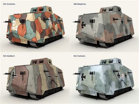 A7v Tanks 3d Max Ww1 Tanks German Tanks History War
