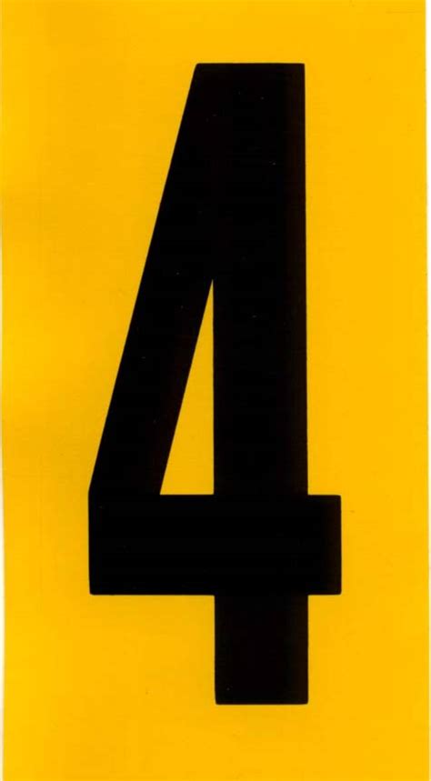 Number 4 Black And Yellow Adhesive 140mm