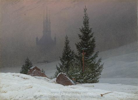 Caspar David Friedrich Winter Landscape With Church Painting