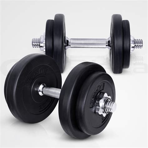 everfit dumbbell set weight dumbbells plates home gym fitness exercise 20kg ebay
