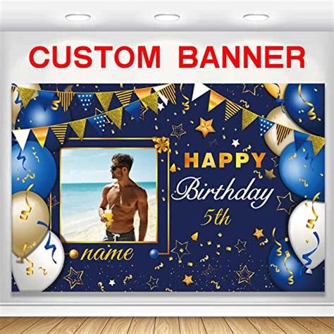 Amazon Custom Navy Blue And Gold Happy Birthday Sign Birthday