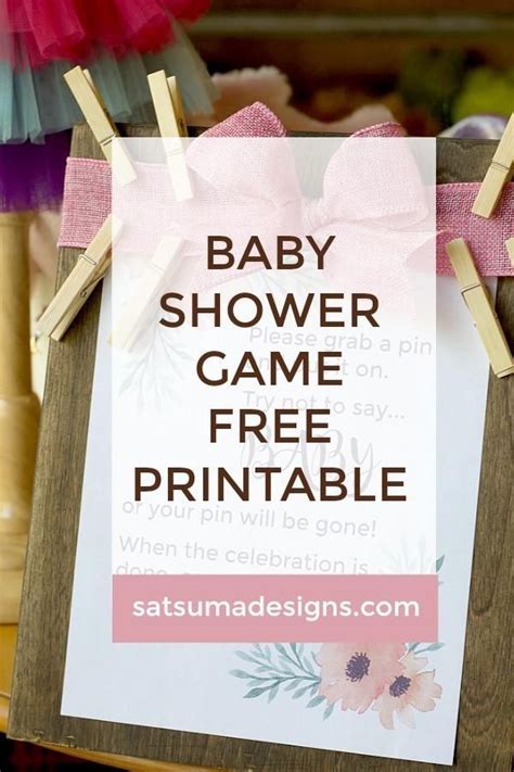Baby Shower Game Printable Clothes Pin Baby Game Englisch