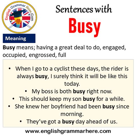 Sentences With Busy Busy In A Sentence And Meaning English Grammar Here