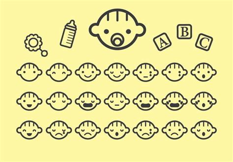 Various Baby Face Icon Vectors Eps Uidownload