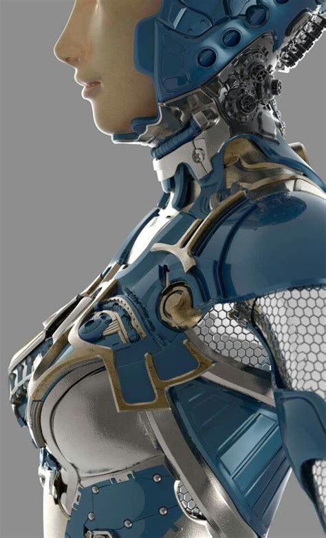 Robot Cyborg Girl Female Cyborg Female Armor Cyberpunk Girl Arte