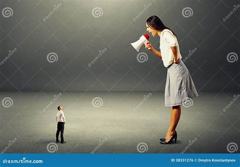 Aggressive Woman Screaming At Small Man Stock Photo Image Of Babefriend Emotional