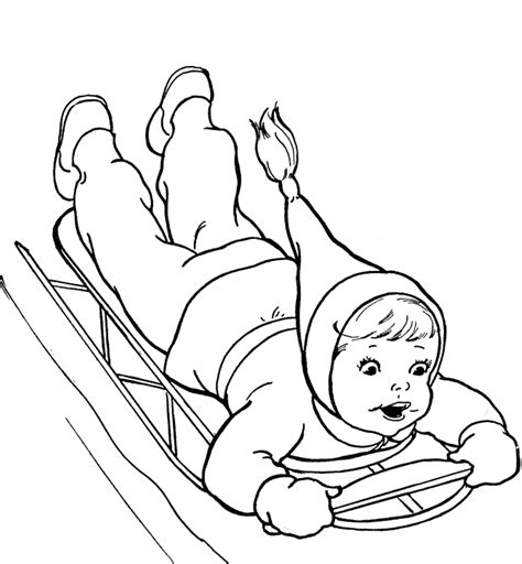 Playing with snow in winter s printables0269. Sports Photograph Coloring Pages Kids