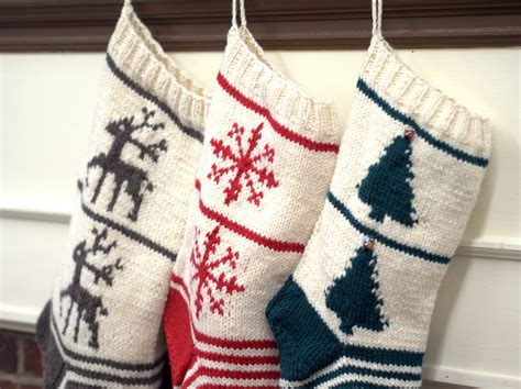 Free Knitting Pattern Homestead Christmas Stockings Trio Plymouth