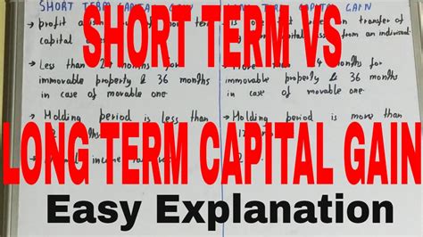 short term vs long term capital gains difference between short term and long term capital gain