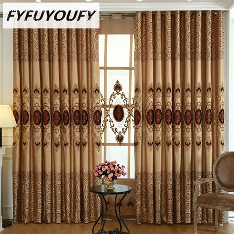Fyfuyoufy Europe Luxury Embroidered Jacquard Window Curtains For Living