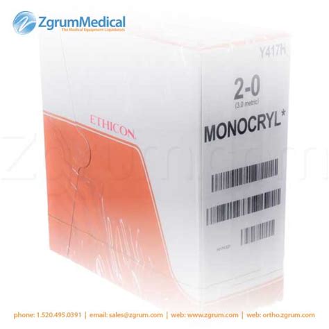 Ethicon 2 0 Monocryl Suture Y417h Zgrum Medical