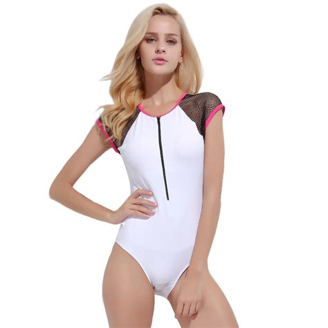 Buy 2018 Sexy One Piece Mesh Swimsuit Bodysuit Bather Pool Women Swimwear
