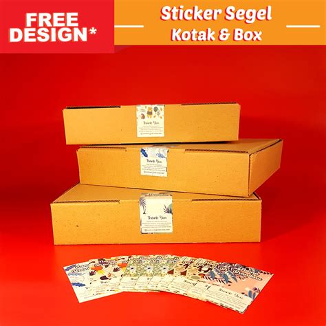 Cetak Stiker Segel Kotak Box Custom Sticker Kotak Segel Makanan Kemasan