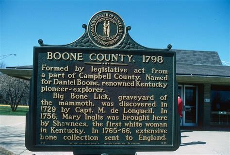 Boone County Historical Marker Welcome Station Ky 1982 Boone