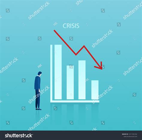 Vector Of A Sad Businessman Looking At A Graph Royalty Free Stock