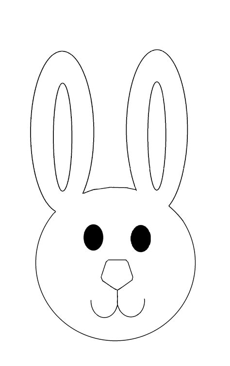 easter bunny face outline coloring page easter bunny face template doctemplates