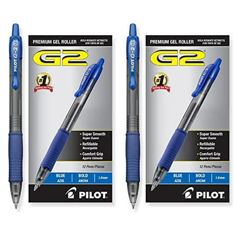Pilot G2 Retractable Premium Gel Ink Roller Ball Pens Bold Pt 24 Pack