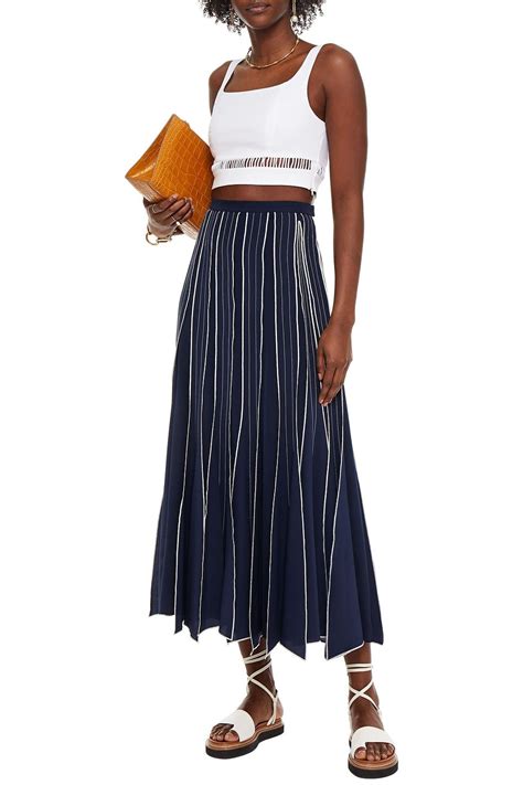 Tory burch has all you tennis needs. Navy Silk-crepe midi skirt | Sale up to 70% off | THE ...