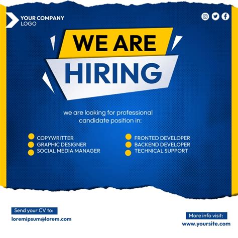 We Are Hiring Poster Template Postermywall