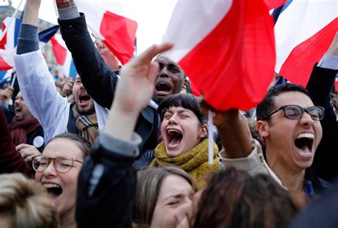 Supporters Of Emmanuel Macron Celebrate His Victory In Paris Os