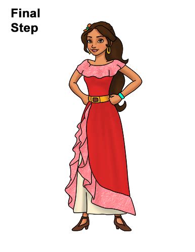 How To Draw Elena Of Avalor Video And Step By Step Pictures