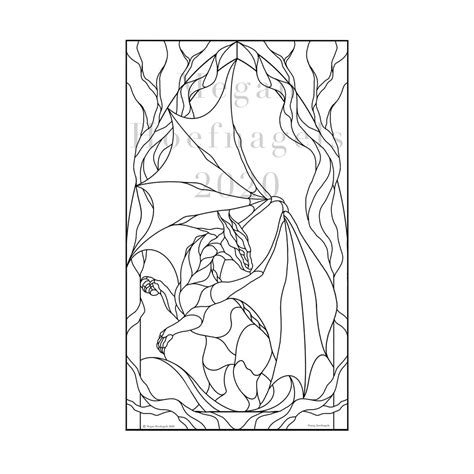 Queen Dragon Stained Glass Pattern Etsy