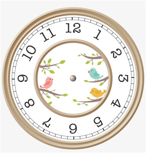 Clock With Birds On Twigs Gambar Jam Angka Romawi Png Image