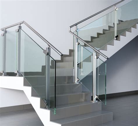 Indoor Staircase Tempered Glass Railing Customized Steel Railing
