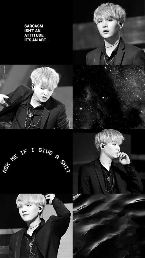 Min yoongi e min agust são gêmeos nascido na família real no tempo de joseon, mas acontece algo aesthetic wallpapers dark wallpaper bts wallpaper lyrics wallpaper yoongi boys wallpaper kpop wallpaper bts aesthetic pictures bts wallpaper. Min Yoongi Black and White Wallpaper 5th Post | Black aesthetic wallpaper, Black and white ...