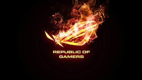 Asus Rog Flaming Logo Burning Fire Republic Of Gamers K