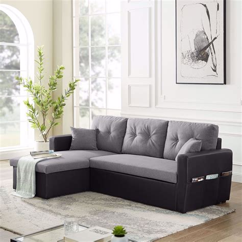 Tribesigns 866 Convertible Sectional Sofa Couch Modern Linen Fabric