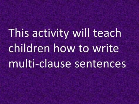 Multi Clause Sentences Teaching Resources
