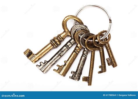 Bunch Of Old Keys Isolated On White Stock Photo Image Of Metal Door