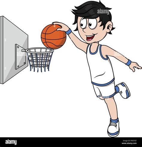 Dibujos Animados Lindo Niño Jugando Baloncesto Ilustración Del Vector Ilustración De Atlético