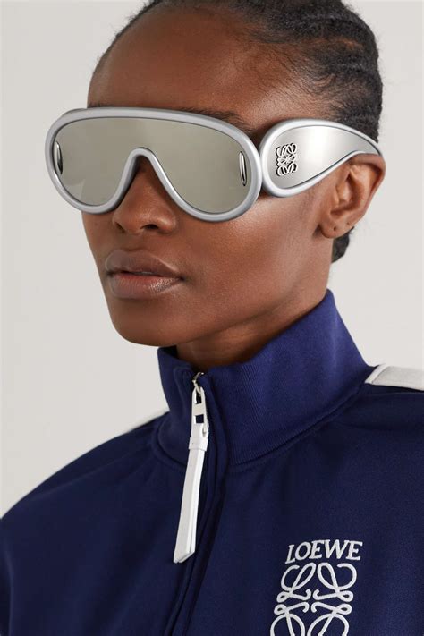 Loewe Eyewear Mirrored Nylon Mask Sunglasses Net A Porter