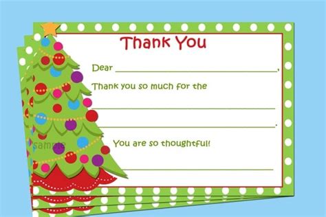 Christmas Thank You Note Printable Instant Download