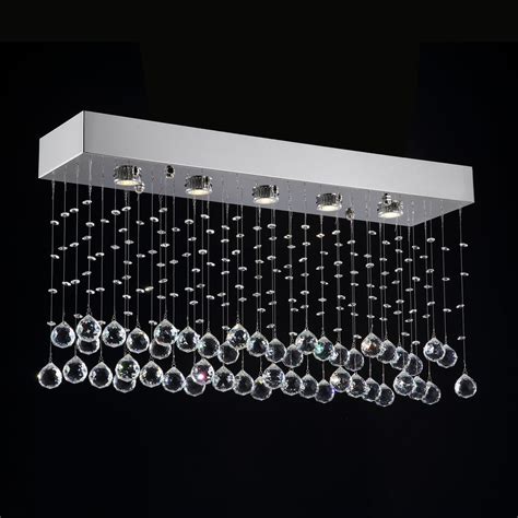 Modern Rectangular Crystal Chandelier Ceiling Light Sofary