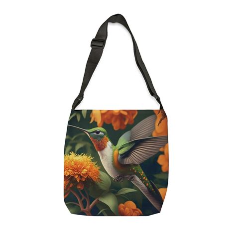 Tote Bag Adjustable Hummingbirds In Bloom Beautiful Etsy