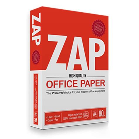 80gsm Zap Copy Paper A4 Size Subs 24 Office Printer Paper 1 Ream 500