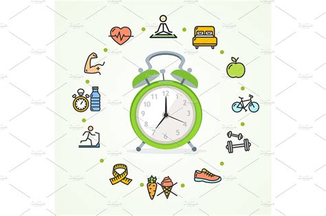 Daily Routines Concept Healthy Life Education Illustrations