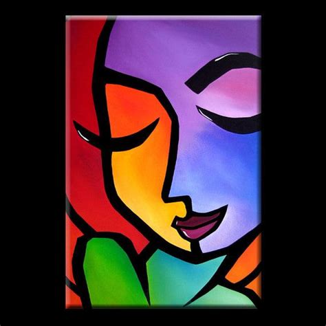Modern Abstract Face Paintings Art And Collectibles Acrylic Jan