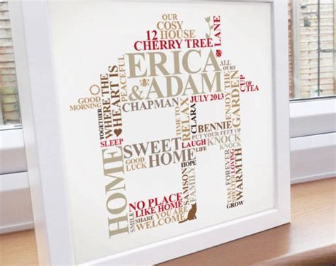 Framed Housewarming Print New Home T Housewarming Word Art T