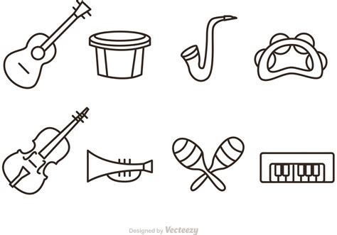 Outline Music Instrument Vector Icons 90679 Vector Art At Vecteezy