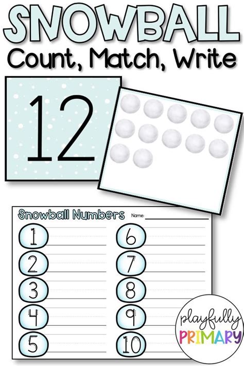 Snowball Count Match Number Writing Practice These Nonfiction Matching Cards Using R