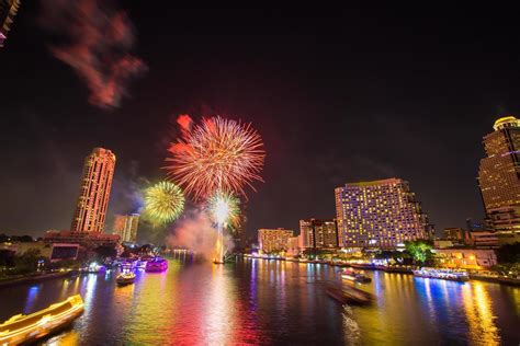 Firework At Chao Phraya River In Countdown Celebration Party 2016