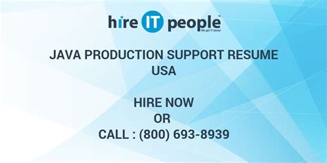Java Production Support Resume Hire It People We Get It Done
