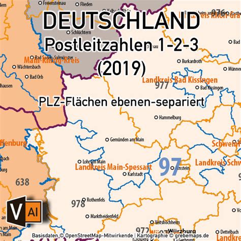 Die bundesländer von deutschland abbildung: Postleitzahlen-Karte Deutschland PLZ-1-2-3 ebenen ...