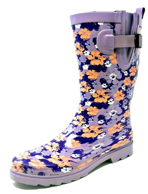 Forever Young Women Rubber Rain Boots 11 Mid Calf Waterproof