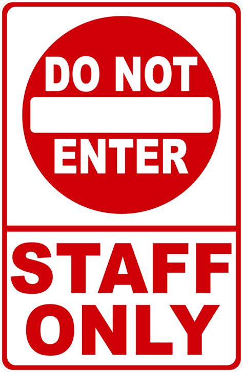 Do Not Enter Staff Only Sign Tanda Desain Poster Gambar Gambaran